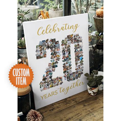 20th Anniversary Decorations 20 Years Together Photo Collage Sign 20th ...