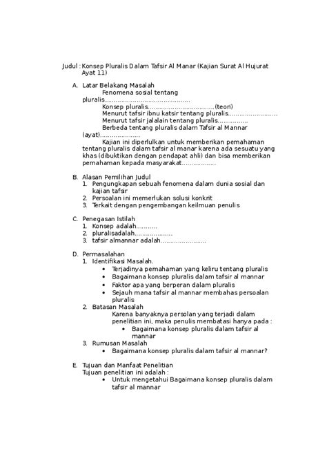 Contoh Draft Proposal Skripsi