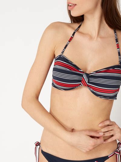 TOMMY HILFIGER Bikini Oberteil Mit Logo Streifen Marine Online Kaufen