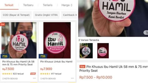 Viral Pin Ibu Hamil Untuk Kursi Prioritas Di Krl Dijual Bebas Di E