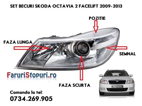 Skoda Octavia II Si Facelift 2004 2013 Set Becuri Far Fata