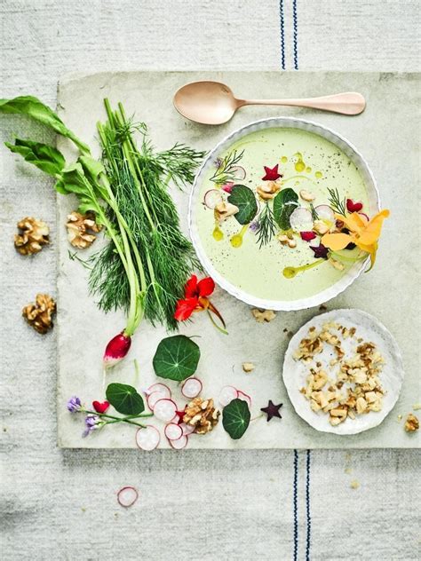 Chilled California Walnut And Cucumber Sunshine Soup﻿ Claire Justine