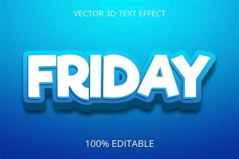 Premium Vector Friday 3d Text Effect