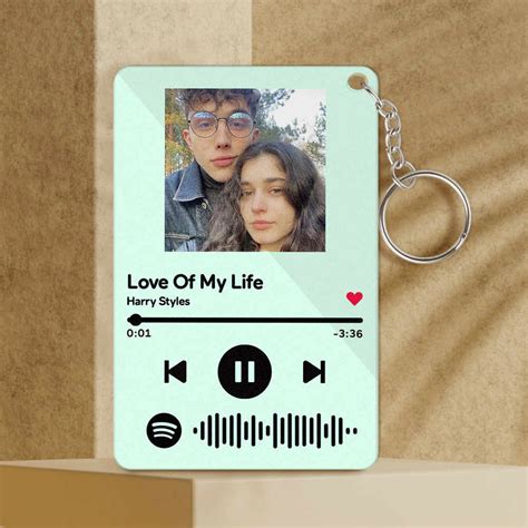 Custom Spotify Keychain With Picture Custom Scannable Spotify Music