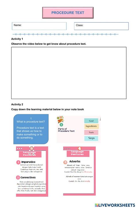 1371916 | Procedure Text | Mia Amaliah | LiveWorksheets