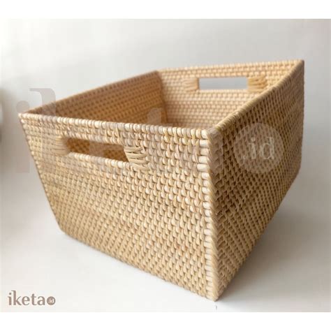 Jual Keranjang Rotan Kotak Rattan Loundry Basket Rotan Persegi