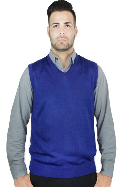 Blue Ocean Mens Solid Sweater Vest Sv 243