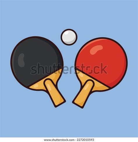 Ping Pong Rackets Ball Collection Cartoon Stock Vector (Royalty Free ...