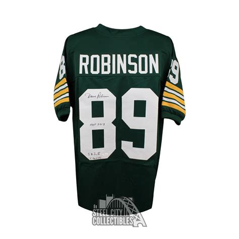 Dave Robinson Autograph Green Bay Custom Football Jersey Inscrip JSA ...