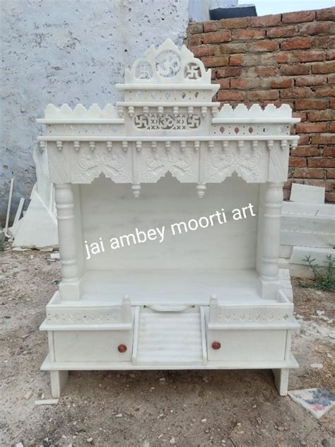 Indoor Traditional Handcrafted White Marble Temple Sizedimension 1 7