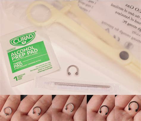 16g Piercing Kit For Septum Lip Ear Cartilage Daith Etsy Australia