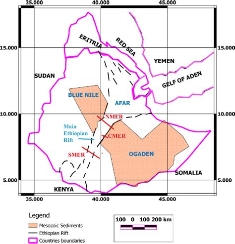 Location Of The Main Ethiopian Rift In Ethiopia Showing The