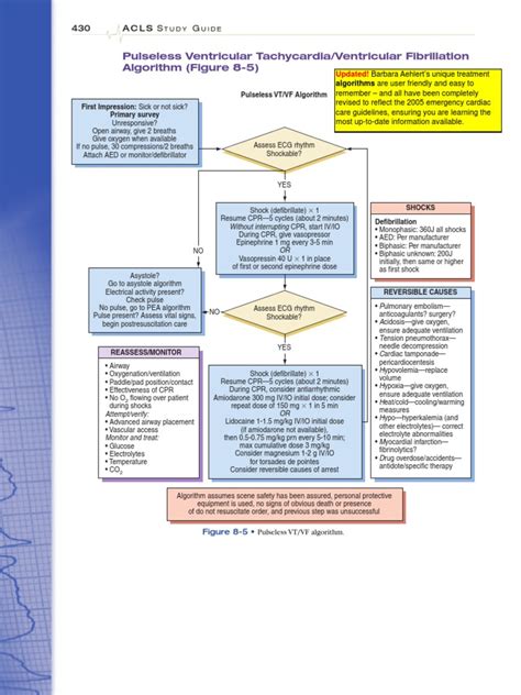 Updated Acls Study Guide Pulseless Vtvf Algorithm Pdf