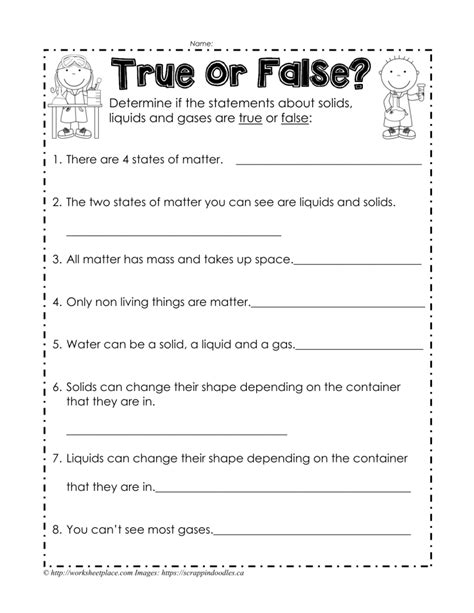 States of Matter Worksheet 1