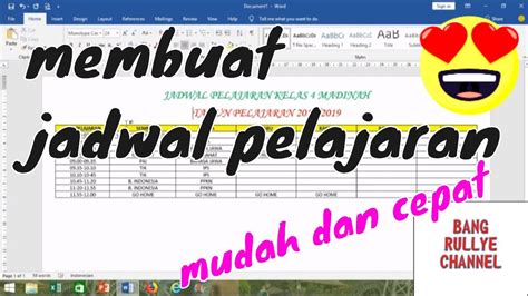 Cara Membuat Jadwal Pelajaran Gelinding Maju