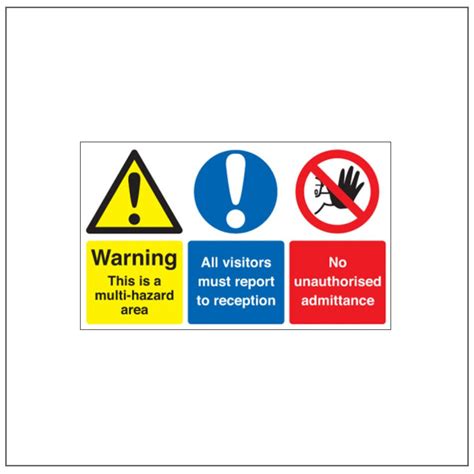 Standard Rigid Adhesive Signs Multi Hazard Panel Signs Display Shop