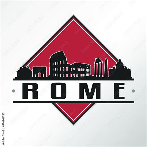 Rome Italy Skyline Logo. Adventure Landscape Design. Vector ...