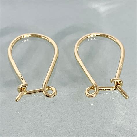 14k Gold Ear Wire 14k Ear Wire 14k Earwire 14k Yellow Gold Etsy