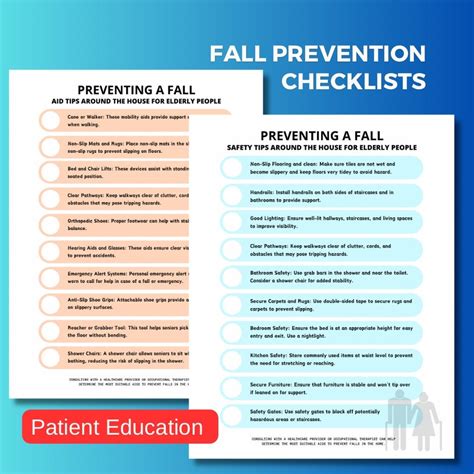 Falls Prevention Checklist Safety Around The House For Elderly People