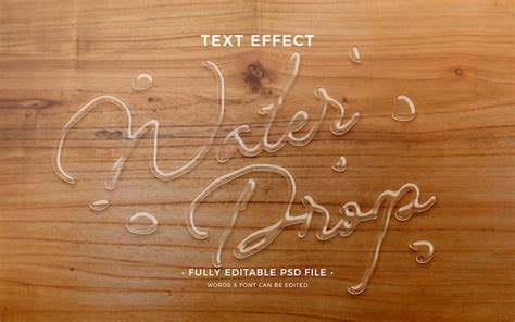 Premium Psd Water Drop Text Effect