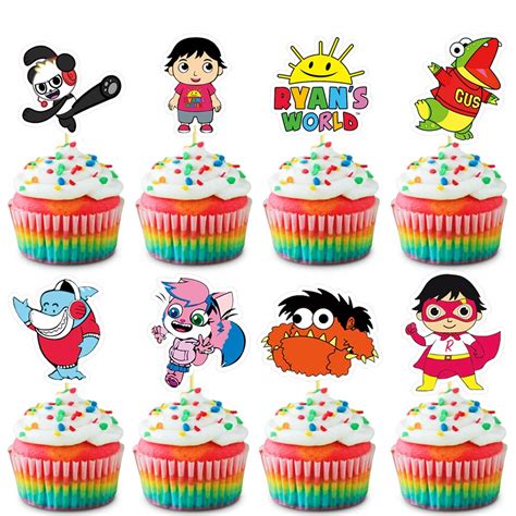 Decorations For Ryans World Cake Topper Cupcake Toppers Cupcake