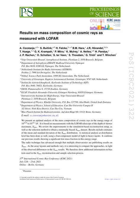 PDF Results On Mass Composition Of Cosmic Rays As Measured With LOFAR