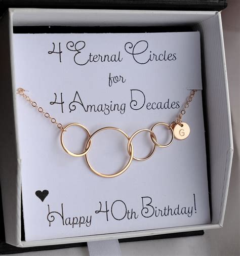 Personalized 40th Birthday Gifts for Women Jewelry 4 Four - Etsy