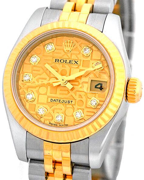 Rolex Lady Datejust 26mm Champagne Jubilee Motif Dial Two Tone Bracele Grailzee