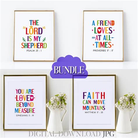 Bible Verses Wall Art. Printable Poster Bundle Vol. 14 Christian ...