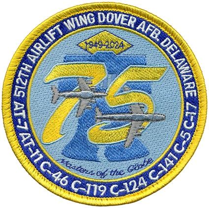 512th AIRLIFT WING 75th ANNIVERSARY Flightline Insignia