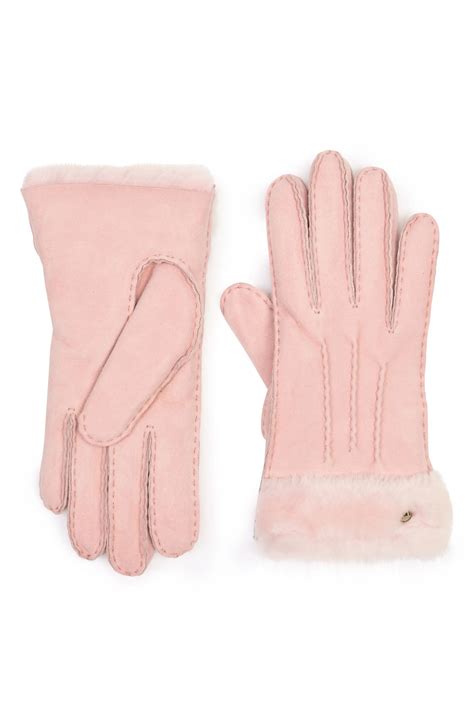 UGG Classic Tasman Genuine Shearling Gloves Pink Gloves Sheepskin