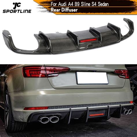 Audi S4 A4 Carbon Fiber Rear Bumper Diffuser 2017 2019 KT4 Performance