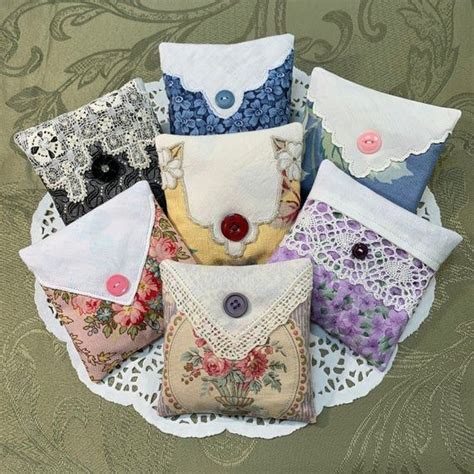 Lavender Sachets From Repurposed Vintage Lace Linen Unique Gift