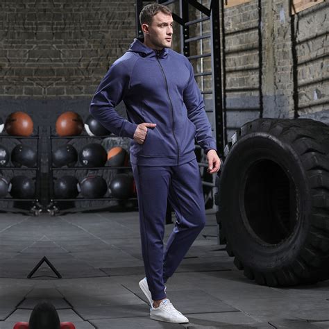 Mens Sports Warm Jackets Jogger Suit High Elastic Exercise Tracksuit