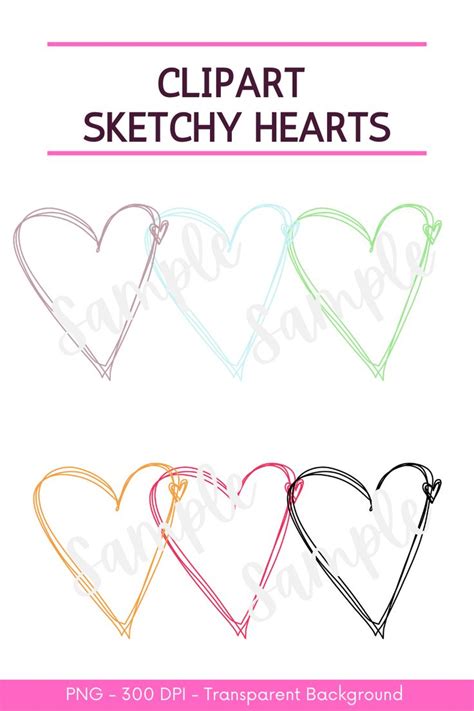 Sketchy Hearts Clipart | Clip art, Transparent background, Classroom decor