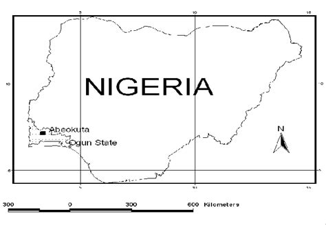 Map of Nigeria showing Abeokuta | Download Scientific Diagram