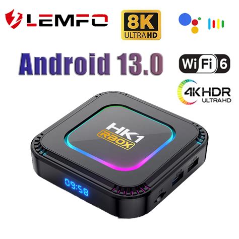 LEMFO Smart TV Box HK1 RBOX K8 Android 13 8K Android TV Box RGB Light