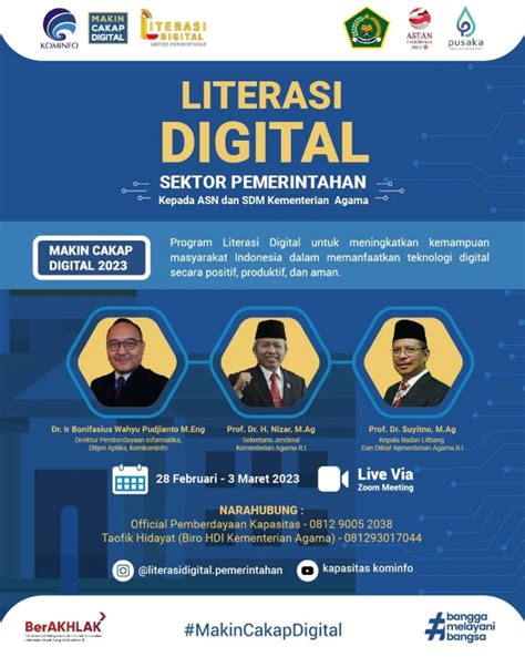 Webinar Literasi Digital Sektor Pemerintah Untuk ASN Dan SDM Kemenag RI