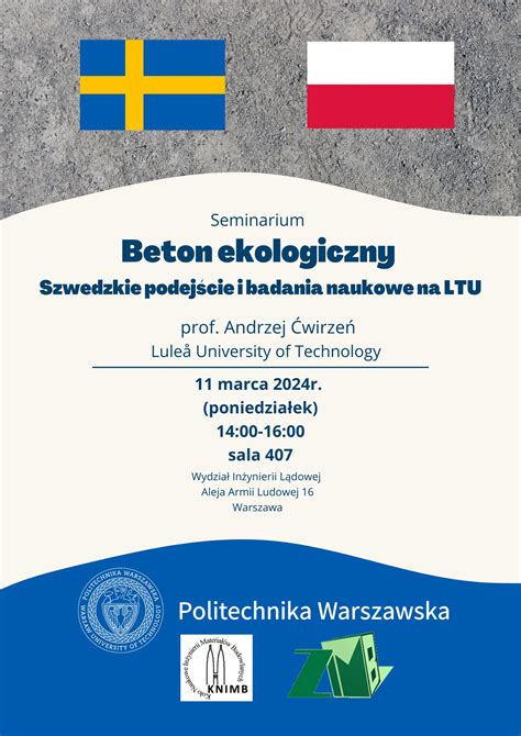 Seminarium Pt Beton Ekologiczny Szwedzkie Podej Cie I Badania