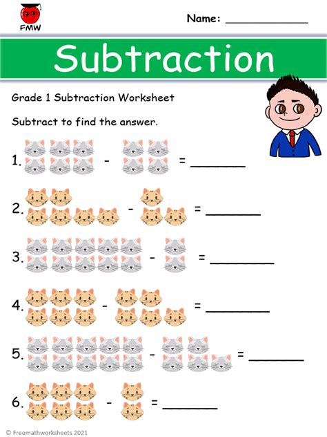 Grade 1 Subtraction Worksheet 3 Pdf