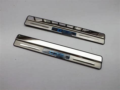 For Car Styling C Door Sill With Led Strip Welcome Pedal Trim For