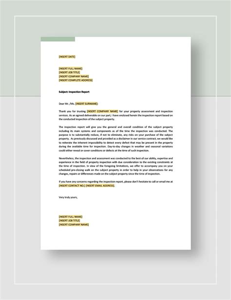 Inspection Report Template - Google Docs, Word, Apple Pages | Template.net