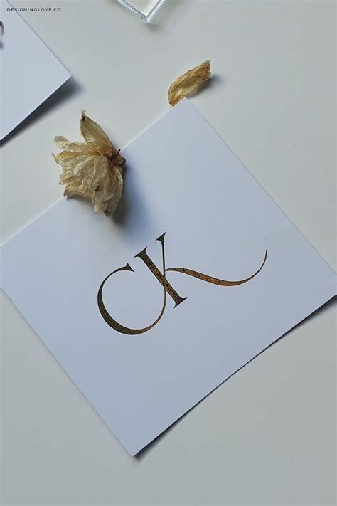 Custom Wedding Monogram In Gold Foil With Initials Ck Using A Custom