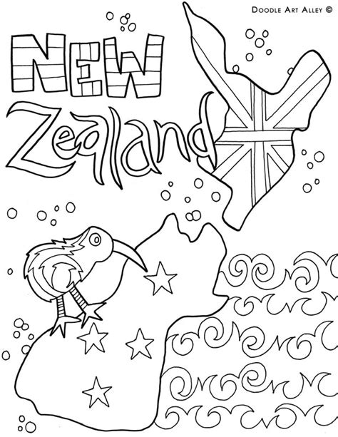 New Zealand Flag Coloring Page at GetColorings.com | Free printable ...