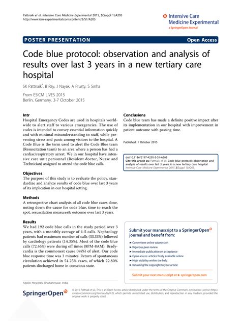 (PDF) Code blue protocol: observation and analysis of results over last ...