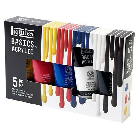 Liquitex Basics Acrylfarben Set Farbig Sortiert 5 Stk X 75 Ml Tube