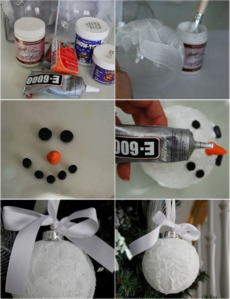 Make Sparkly Snowman Ornaments Plus 12 Of My Favorite Ornament Tutorials Homemade Christmas