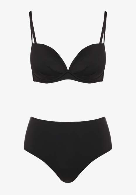 Czarne Basicowe Bikini Biustonosz I Majtki Figi Natonea Renee