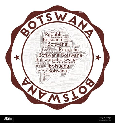 Botswana logo. Awesome country badge with word cloud in shape of ...