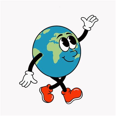 Premium Vector Planet Earth Is A Retro Character Vector Illustration